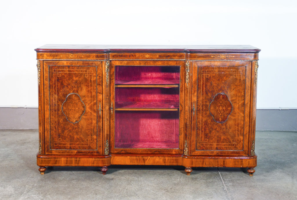 credenza napoleone iii legno radica intarsiata epoca 1800 3 ante antica