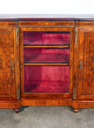 credenza napoleone iii legno radica intarsiata epoca 1800 3 ante antica