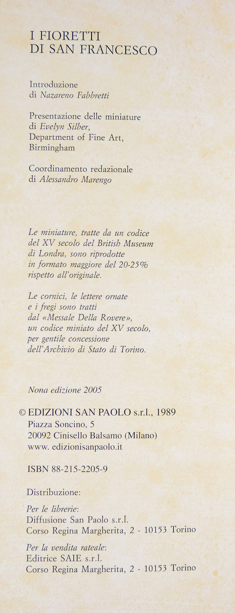 fioretti san francesco bassorilievo argento miniature xv sec saie san paolo 2005