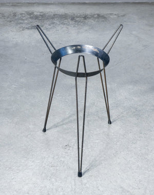 fioriera rattan cesto vimini design italia 1950 porta vasi cachepot treppiede