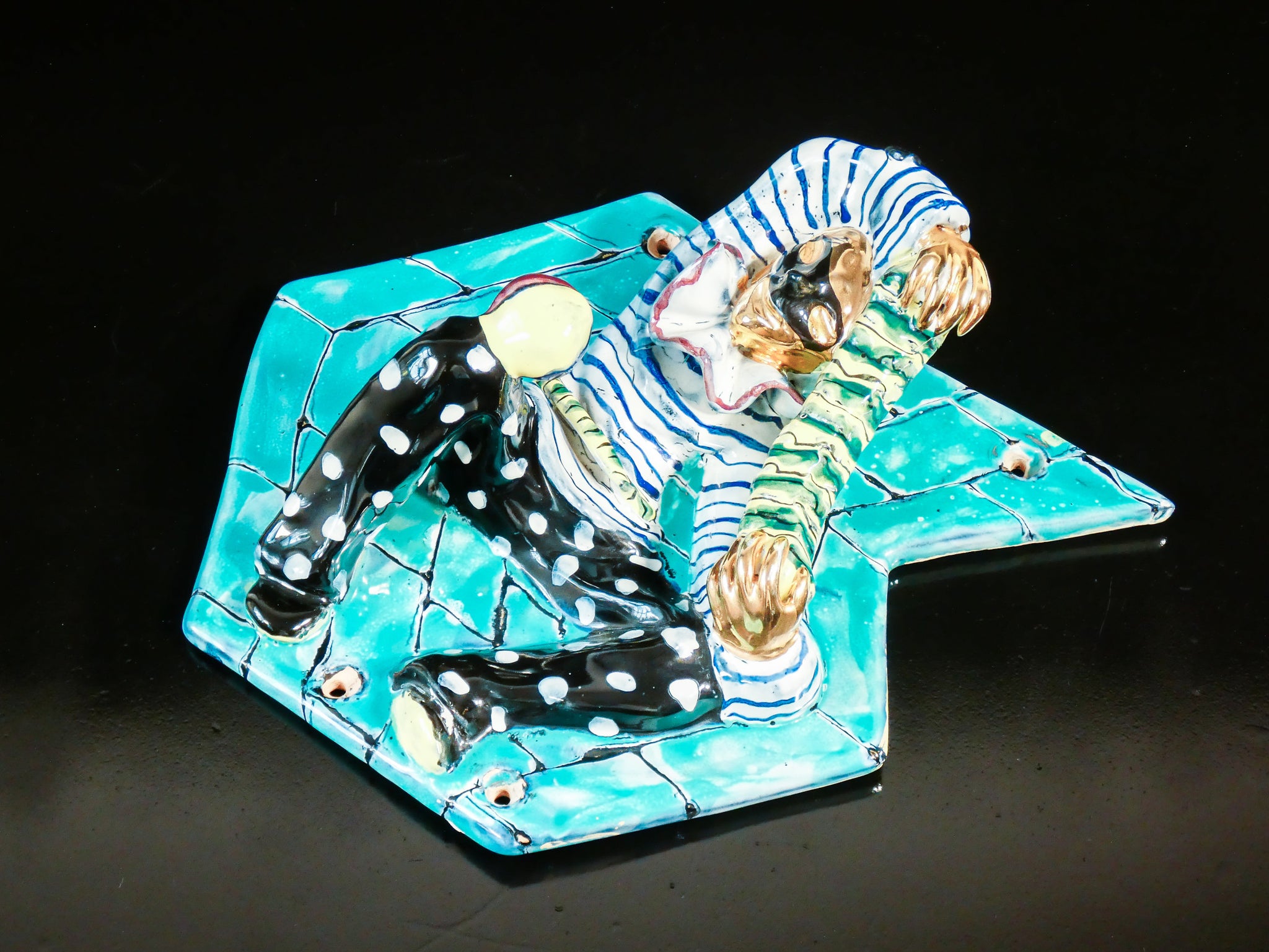 formelle appendiabiti design otello rosa per san polo ceramica arlecchino set 3