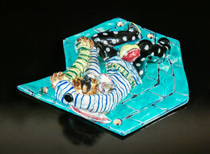 formelle appendiabiti design otello rosa per san polo ceramica arlecchino set 3