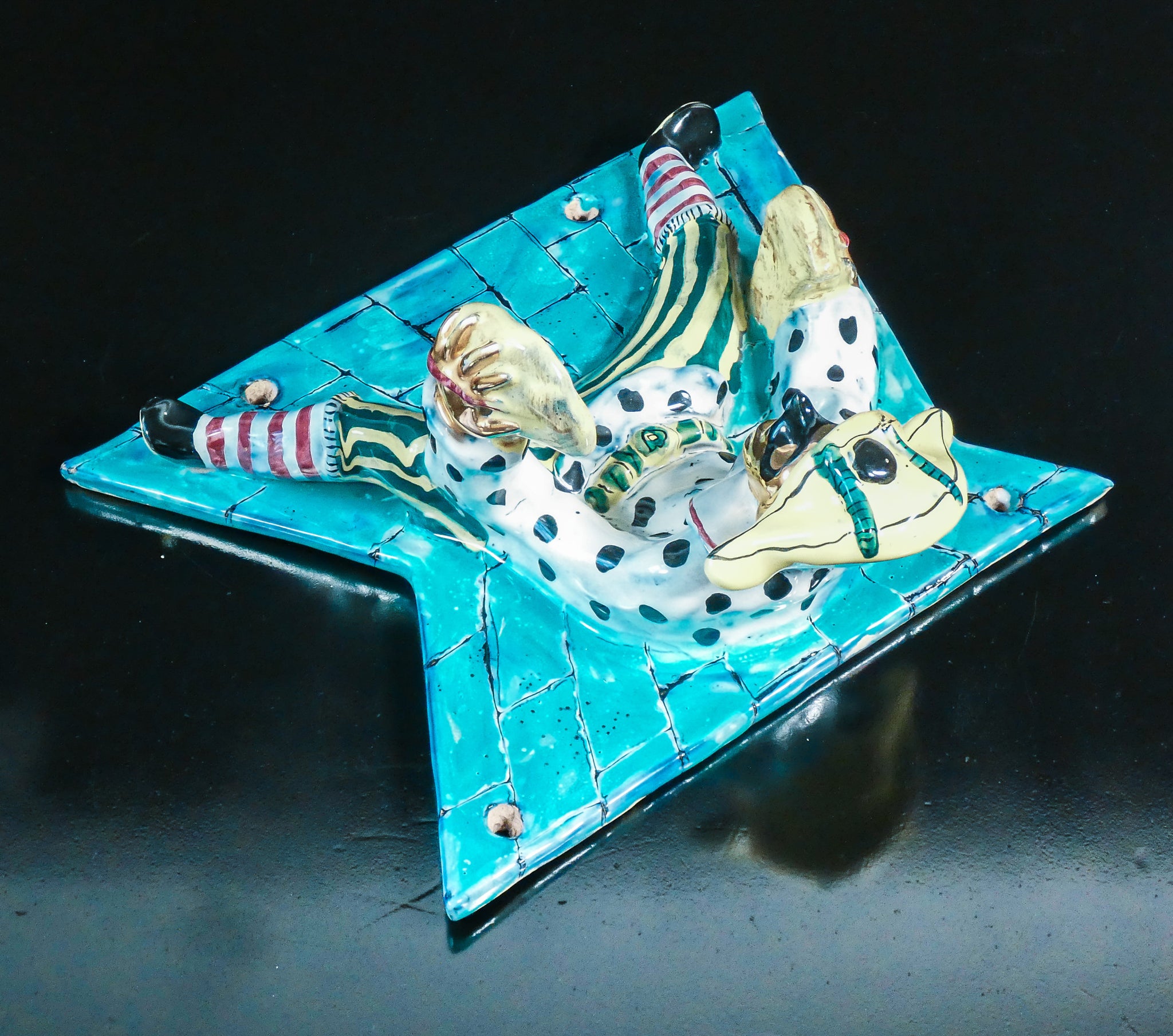 formelle appendiabiti design otello rosa per san polo ceramica arlecchino set 3