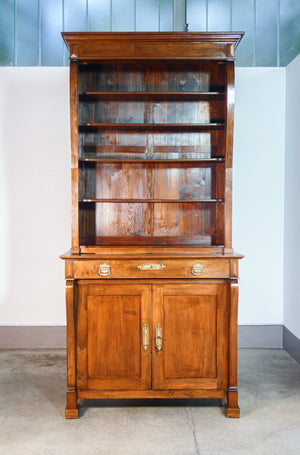 grande libreria credenza stile impero legno massello noce epoca 1800 armadio