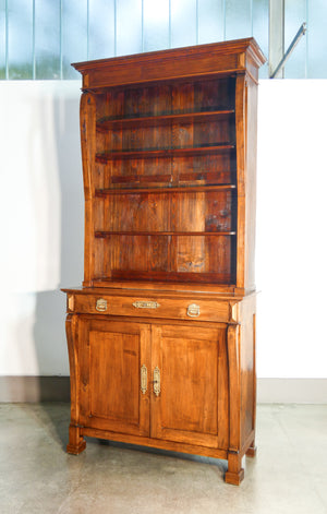 grande libreria credenza stile impero legno massello noce epoca 1800 armadio