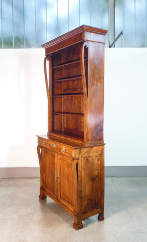 grande libreria credenza stile impero legno massello noce epoca 1800 armadio