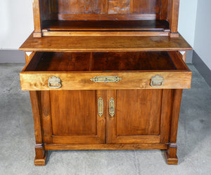 grande libreria credenza stile impero legno massello noce epoca 1800 armadio