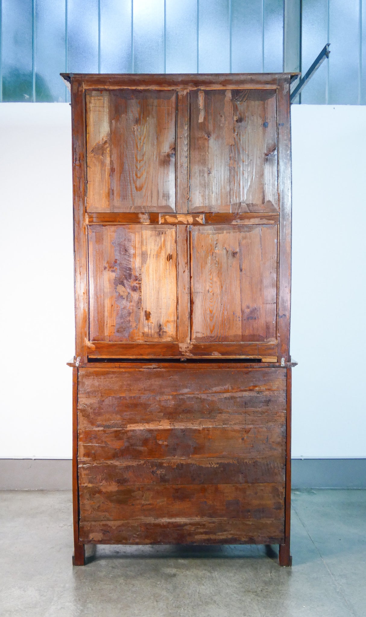 grande libreria credenza stile impero legno massello noce epoca 1800 armadio