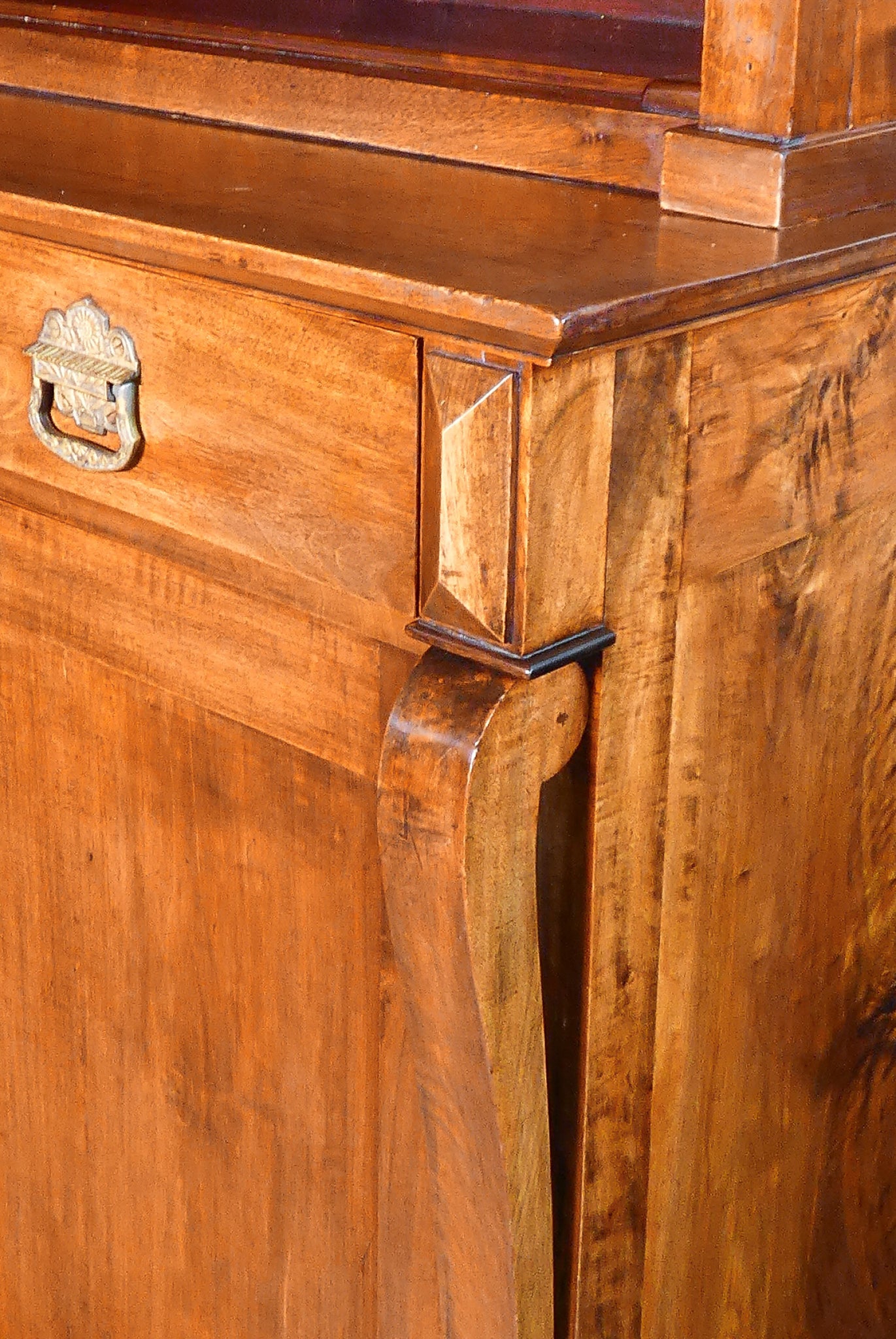 grande libreria credenza stile impero legno massello noce epoca 1800 armadio