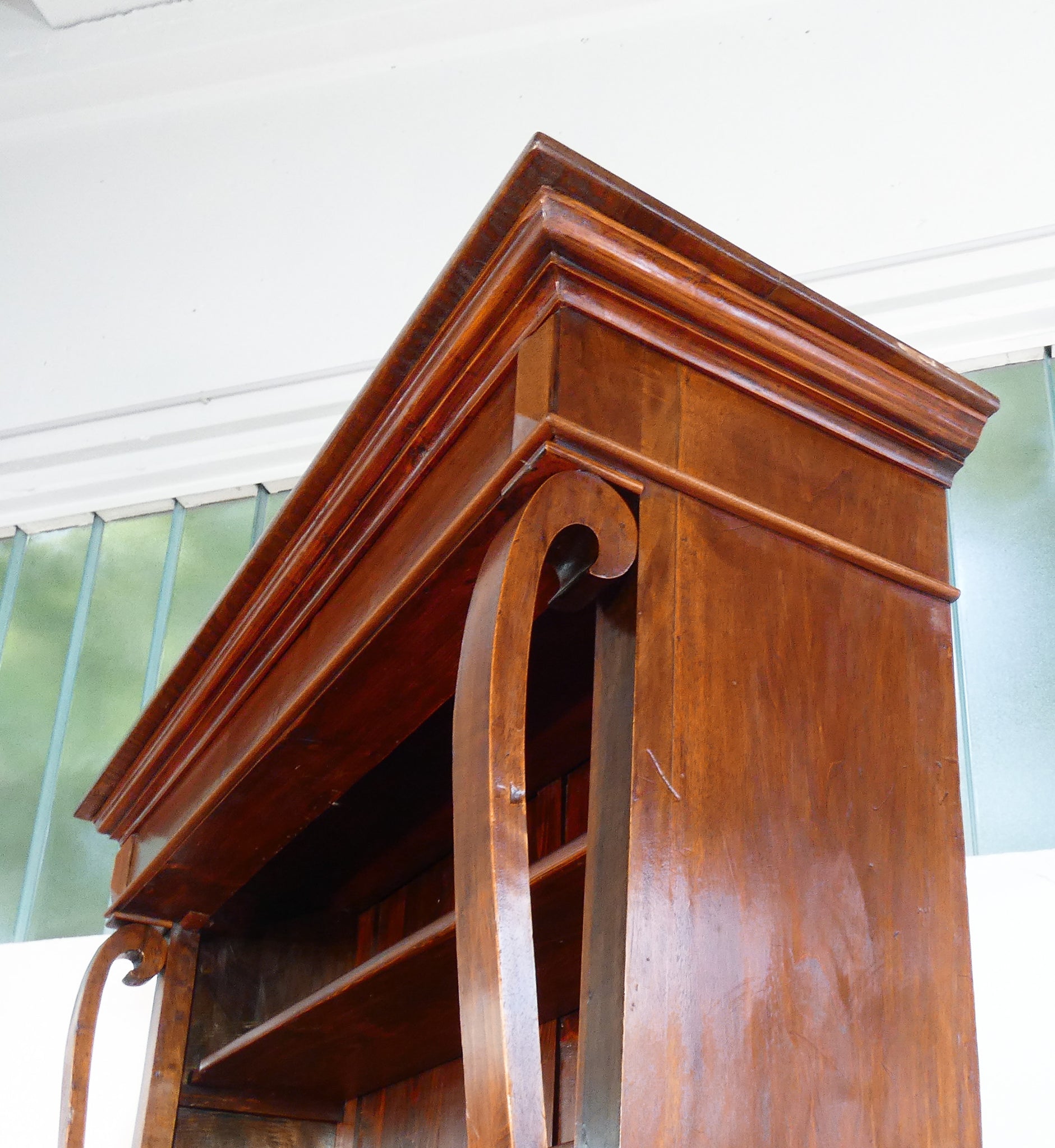 grande libreria credenza stile impero legno massello noce epoca 1800 armadio