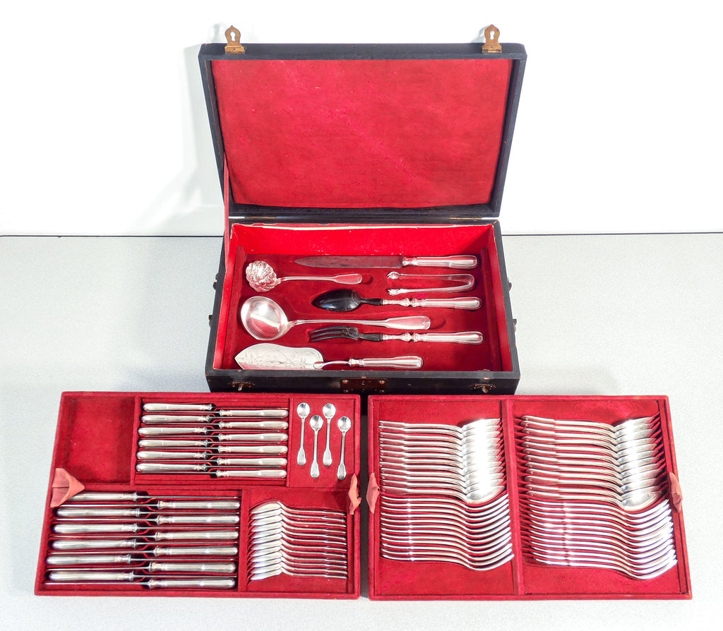 grande servizio posate christofle filet chinon 96 pz 1876 placcato argento