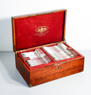 grande servizio posate henri soufflot 93 pz argento 800 epoca 1800 custodia