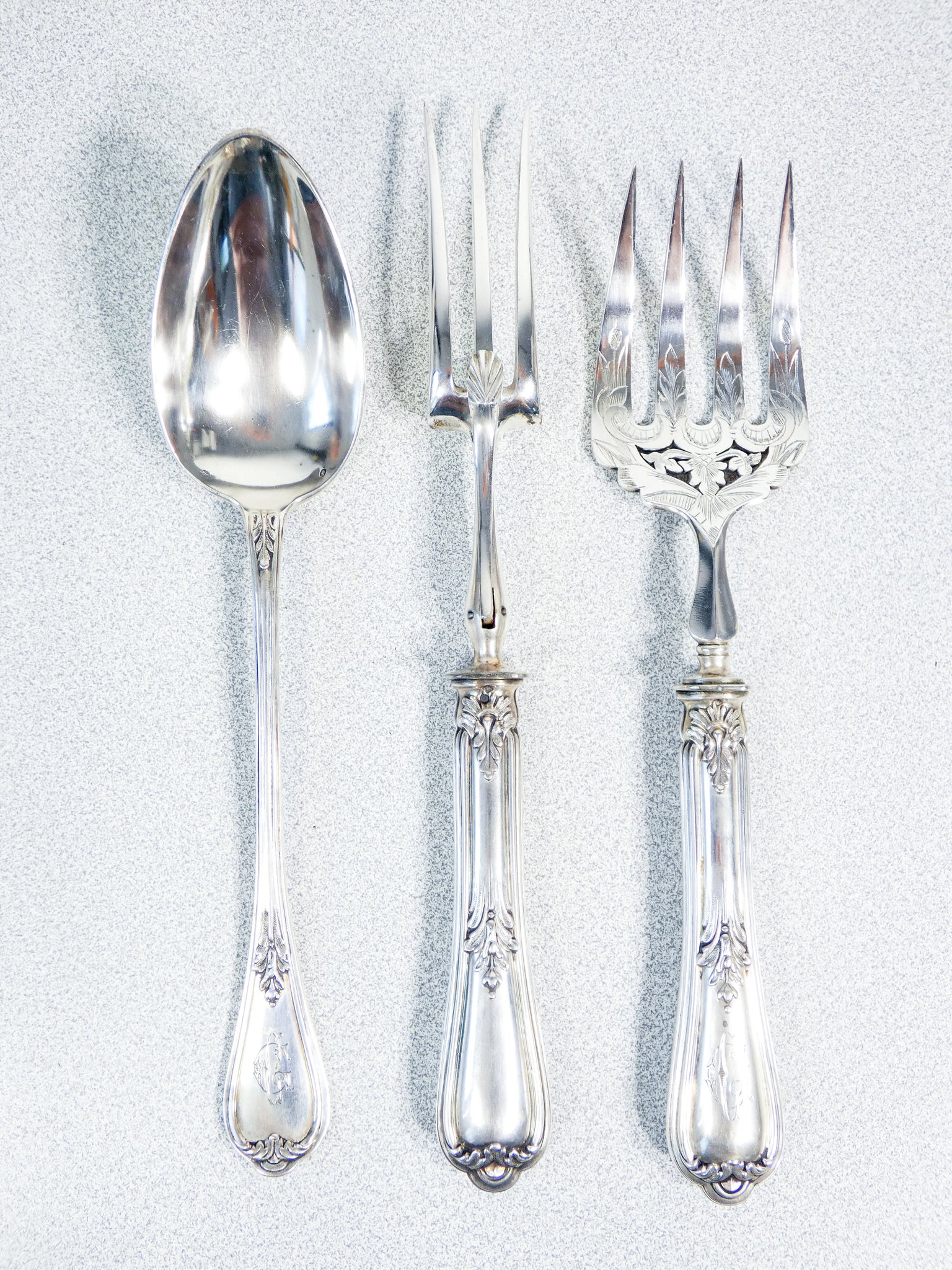 grande servizio posate henri soufflot 93 pz argento 800 epoca 1800 custodia
