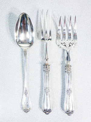 grande servizio posate henri soufflot 93 pz argento 800 epoca 1800 custodia