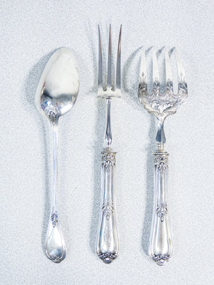 grande servizio posate henri soufflot 93 pz argento 800 epoca 1800 custodia
