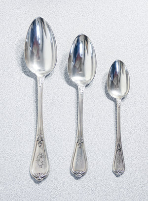 grande servizio posate henri soufflot 93 pz argento 800 epoca 1800 custodia