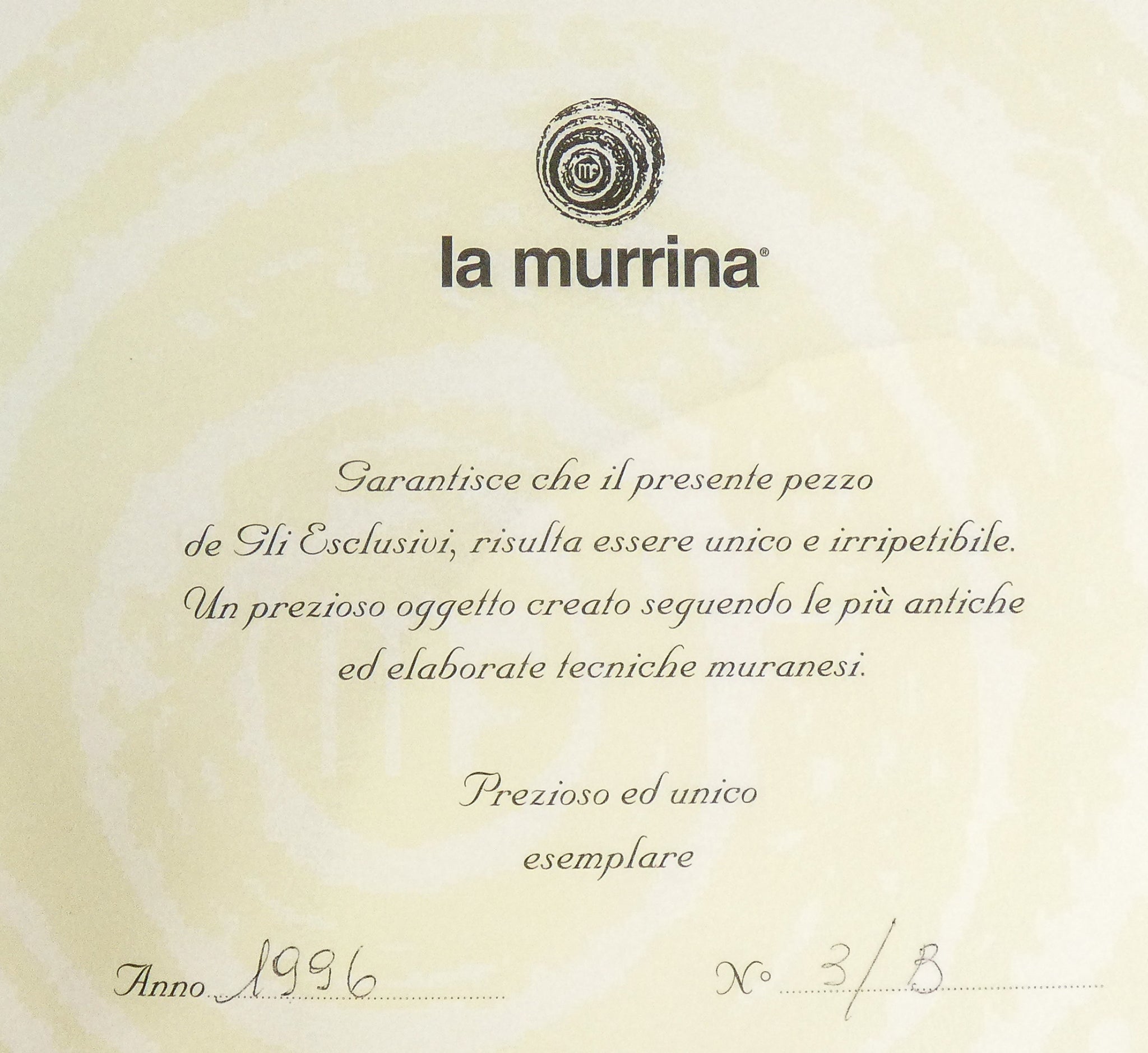 grande vaso vetro soffiato la murrina collezione gli esclusivi pezzo unico