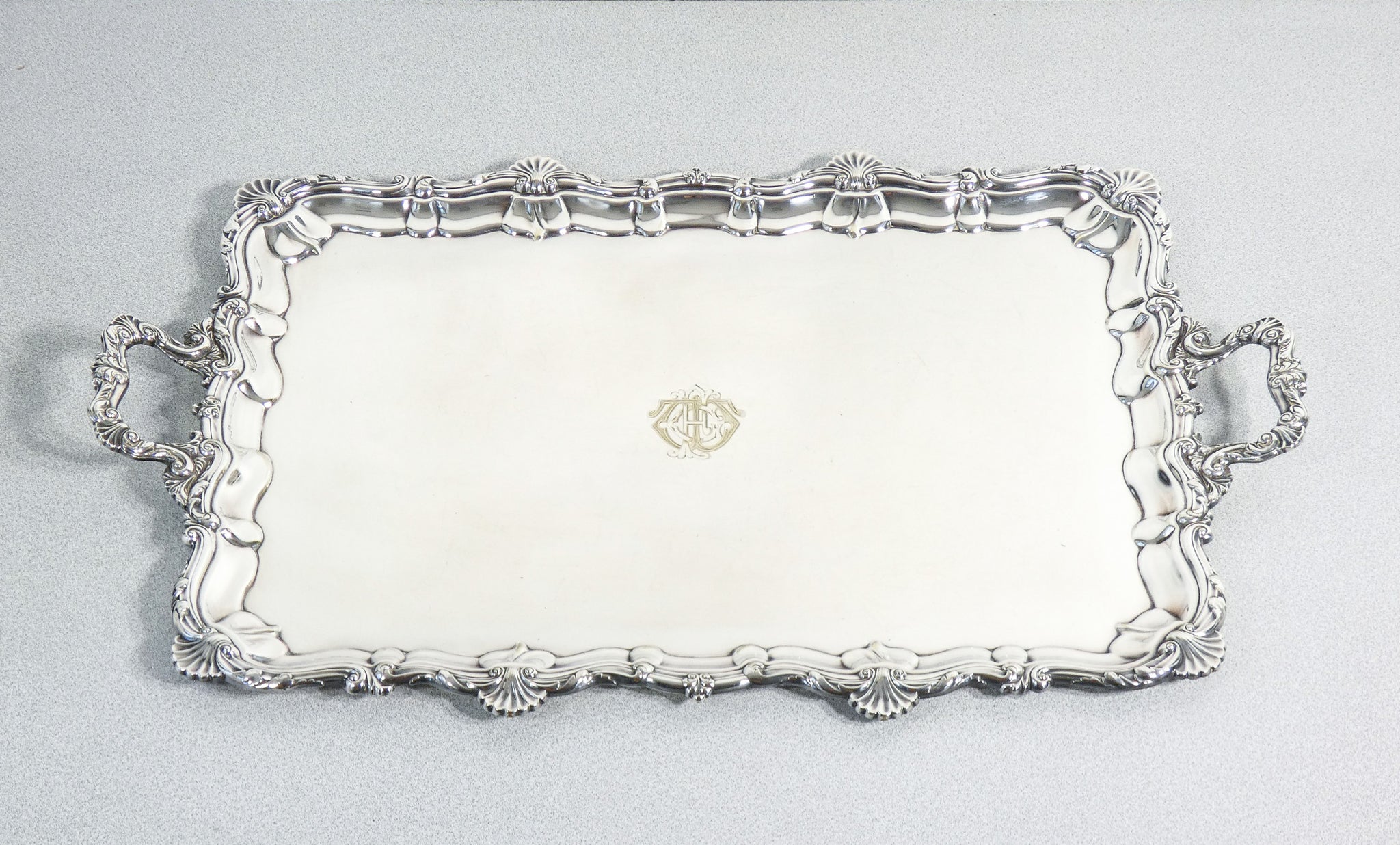 grande vassoio placcato argento silver plated sheffield marples co epoca 1900