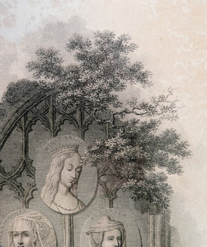 incisione 1799 robert bowyer smirke historic gallery guerra due rose antica