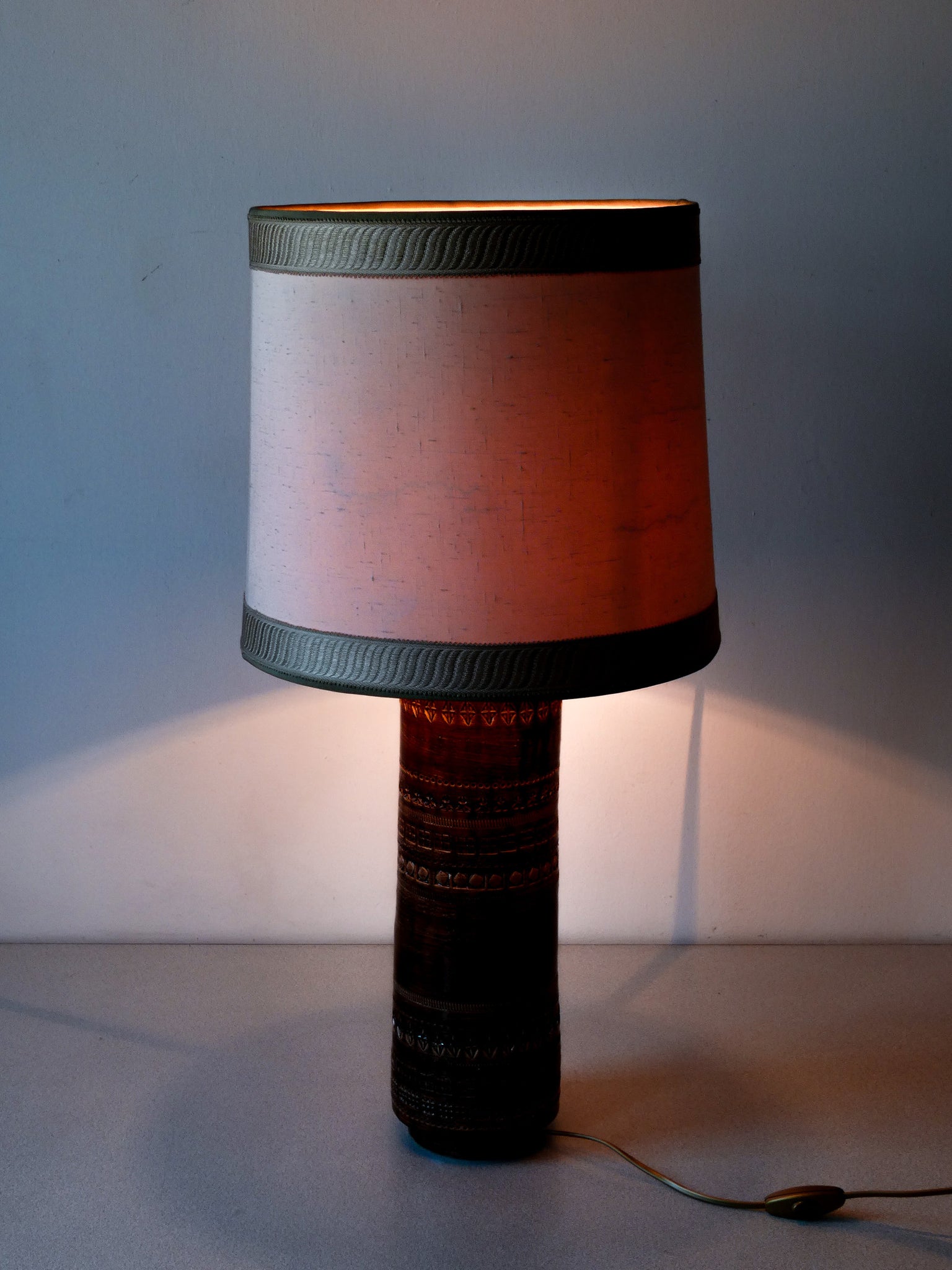 lampada abat jour design aldo londi per bitossi sahara ceramica 1950s