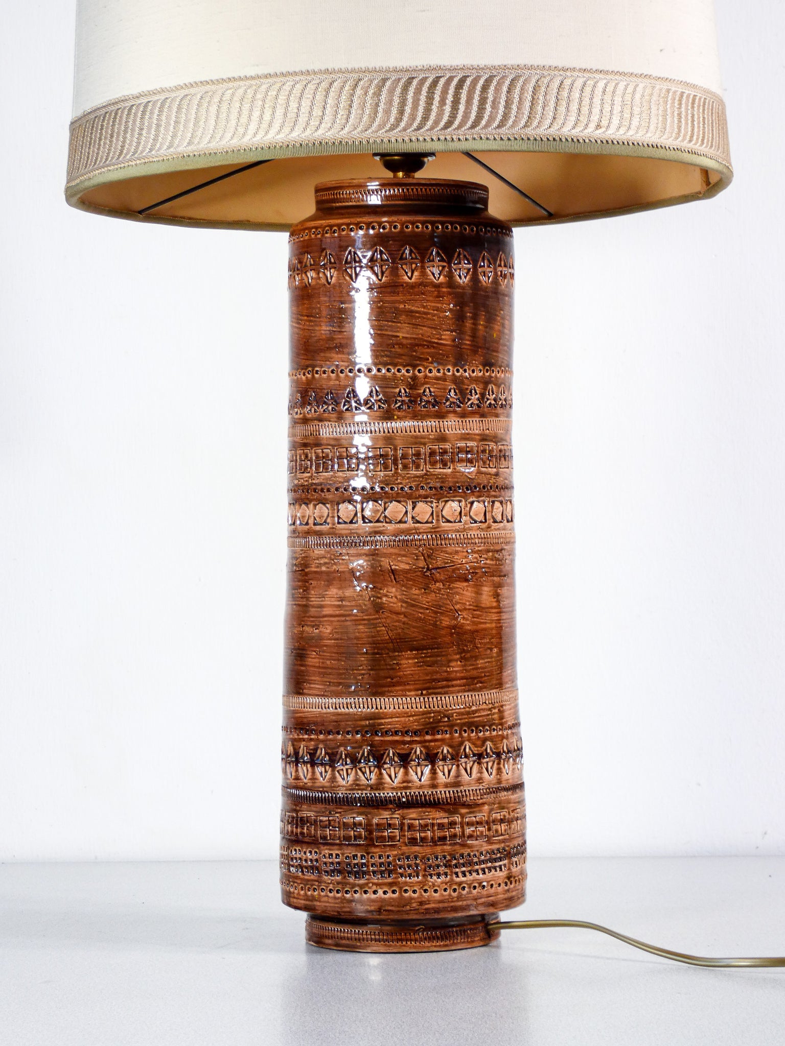 lampada abat jour design aldo londi per bitossi sahara ceramica 1950s