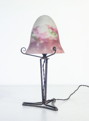 lampada da tavolo muller freres luneville art deco vetro francia epoca 1920s