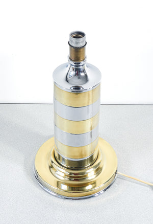 lampada tavolo design italia 1970s metallo cromato vintage abat jour table lamp
