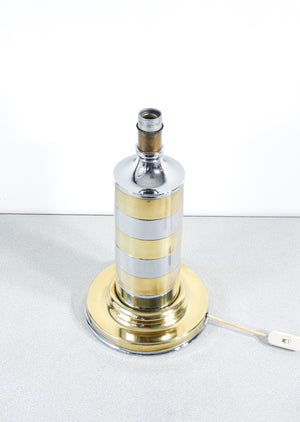 lampada tavolo design italia 1970s metallo cromato vintage abat jour table lamp
