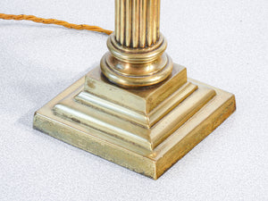 lampada tavolo stile neoclassico 1940s abat jour ottone colonna capitello
