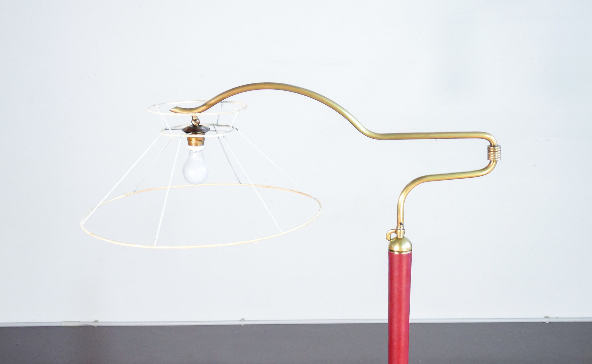 lampada terra design attr arredoluce angelo lelli piantana edge epoca 1940s