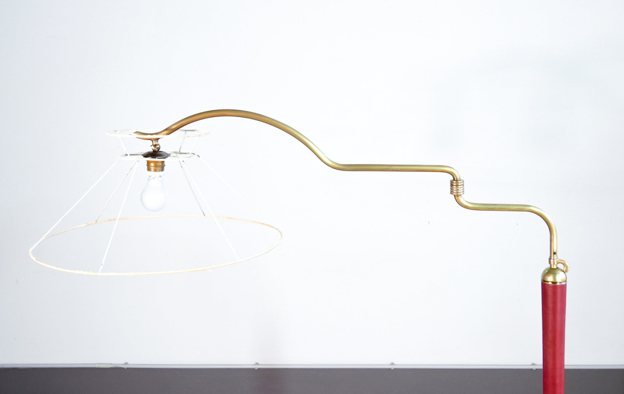 lampada terra design attr arredoluce angelo lelli piantana edge epoca 1940s