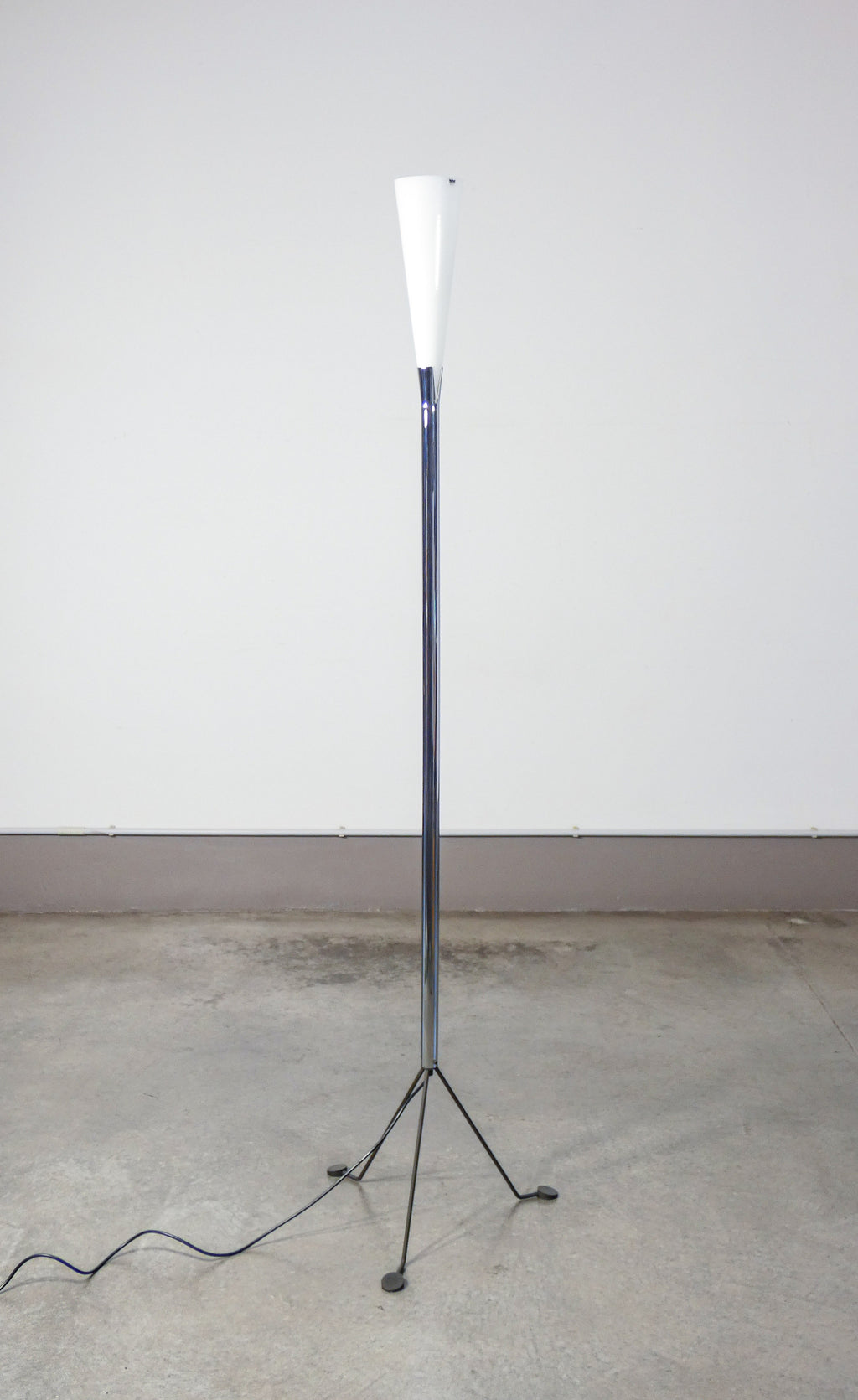 lampada terra design veart vetro soffiato murano cromata piantana 1980s