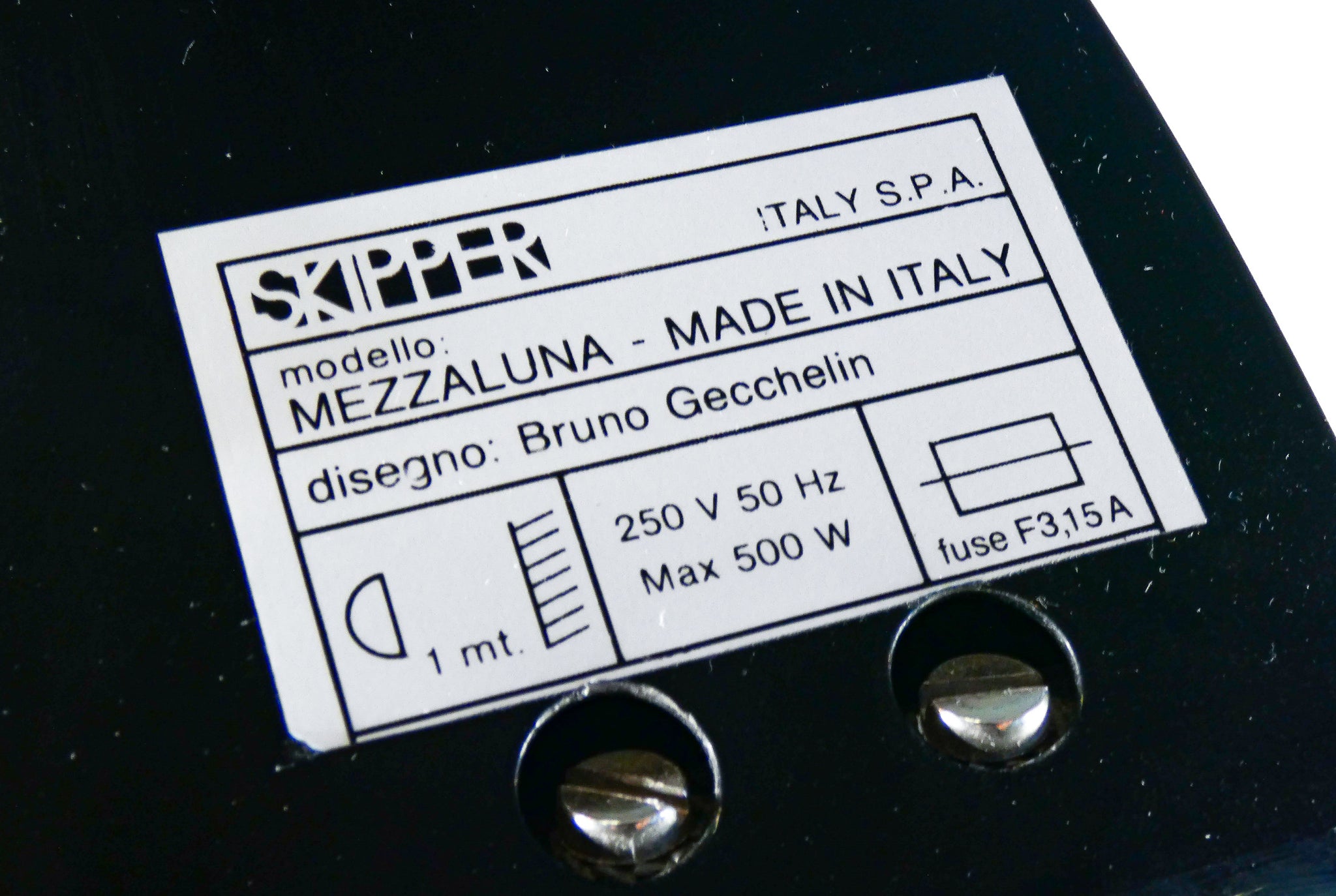 lampada terra mezzaluna design bruno gecchelin per skipper piantana dimmer