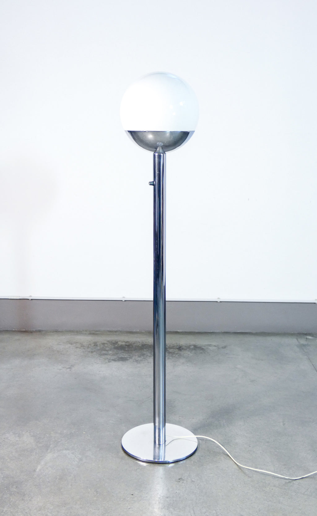 lampada terra p428 design pia guidetti crippa per lumi piantana 1970s cromato