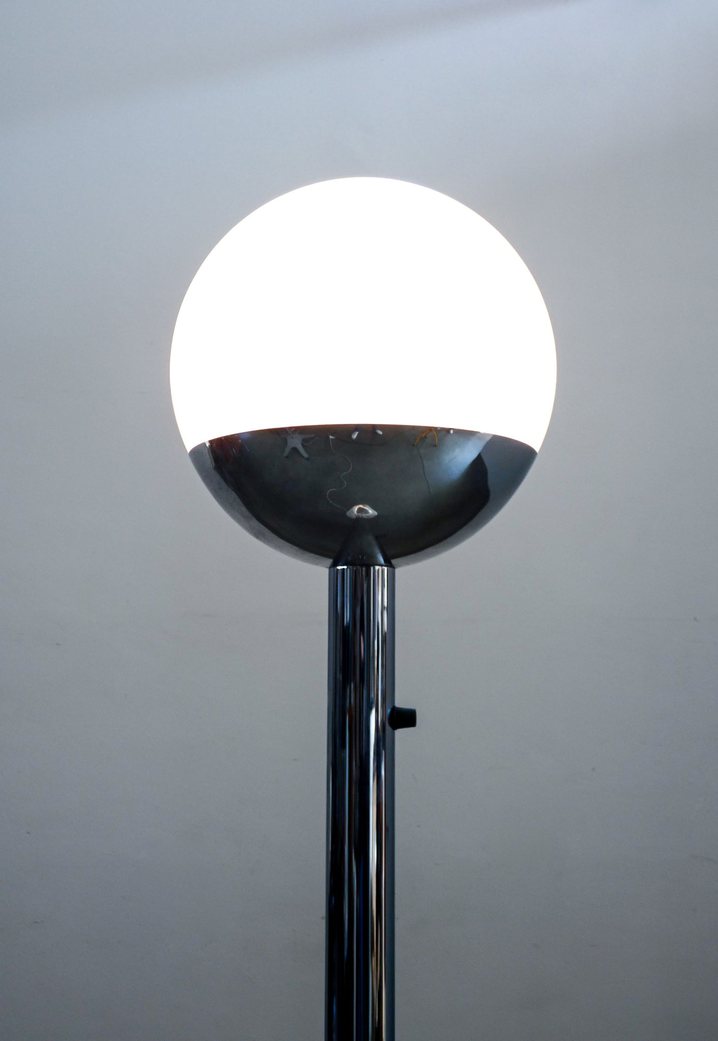 lampada terra p428 design pia guidetti crippa per lumi piantana 1970s cromato