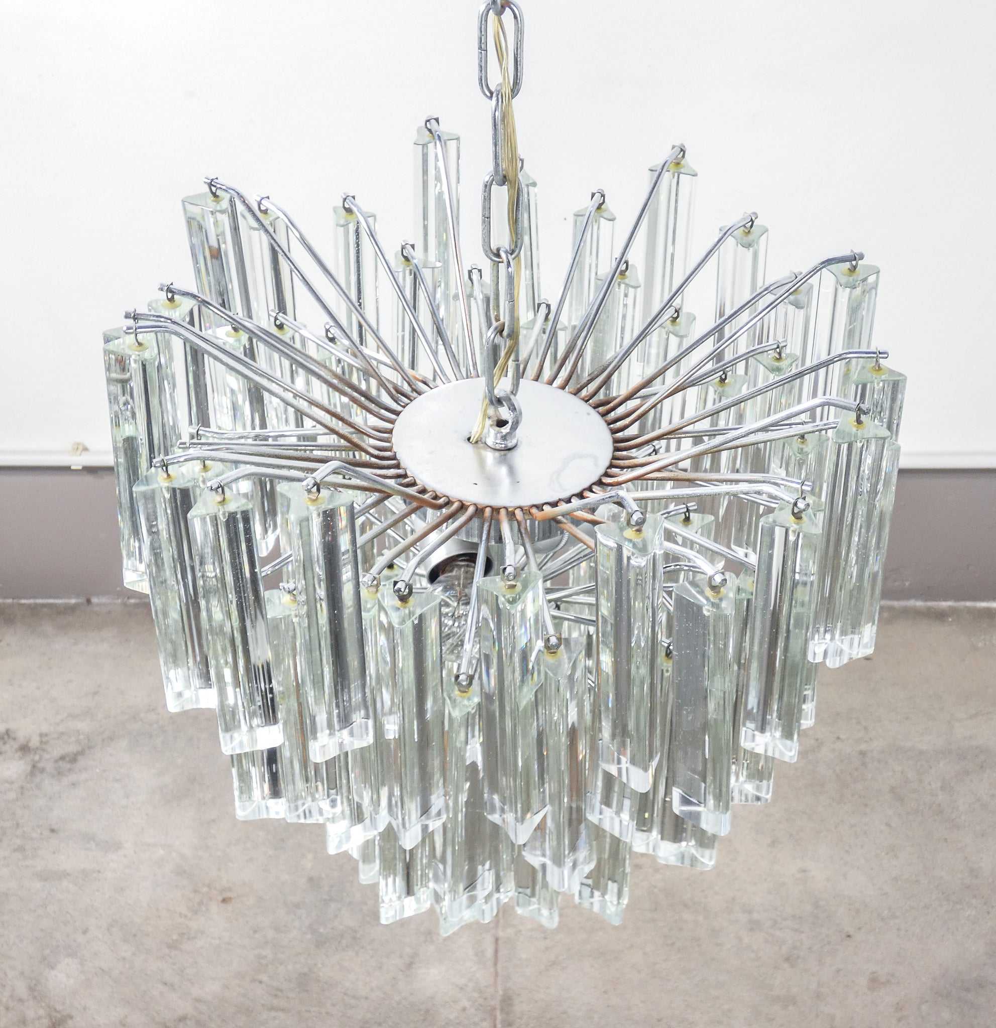 lampadario trilobo design paolo venini 1970s vetro murano trilobi chandelier