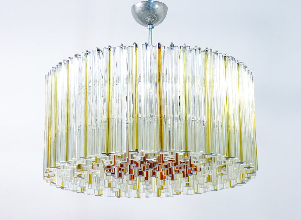 lampadario venini trilobi 963 vetro murano chandelier hanging lamp grande