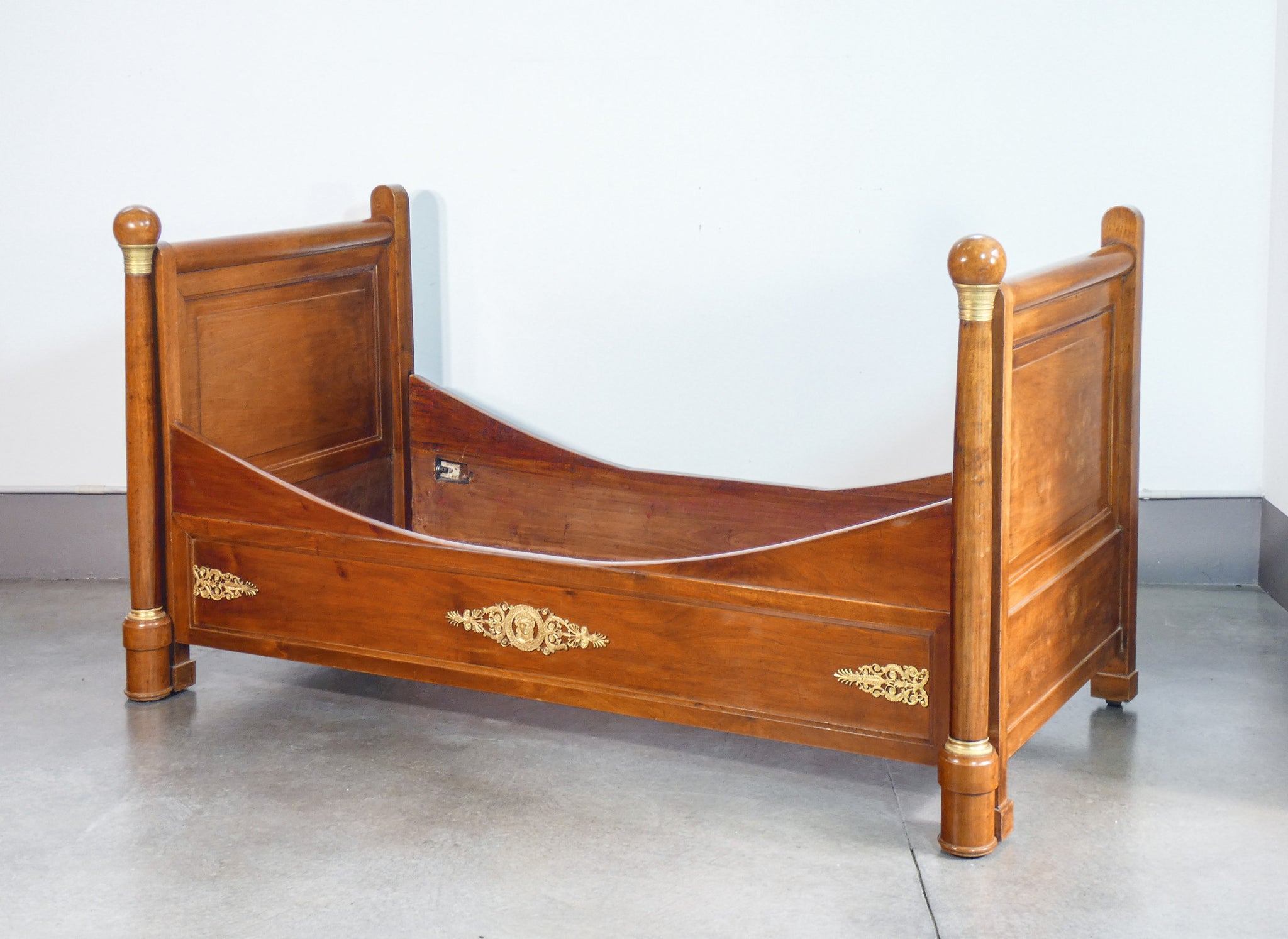 letto impero legno noce massello originale epoca 1800 divano sofa antico