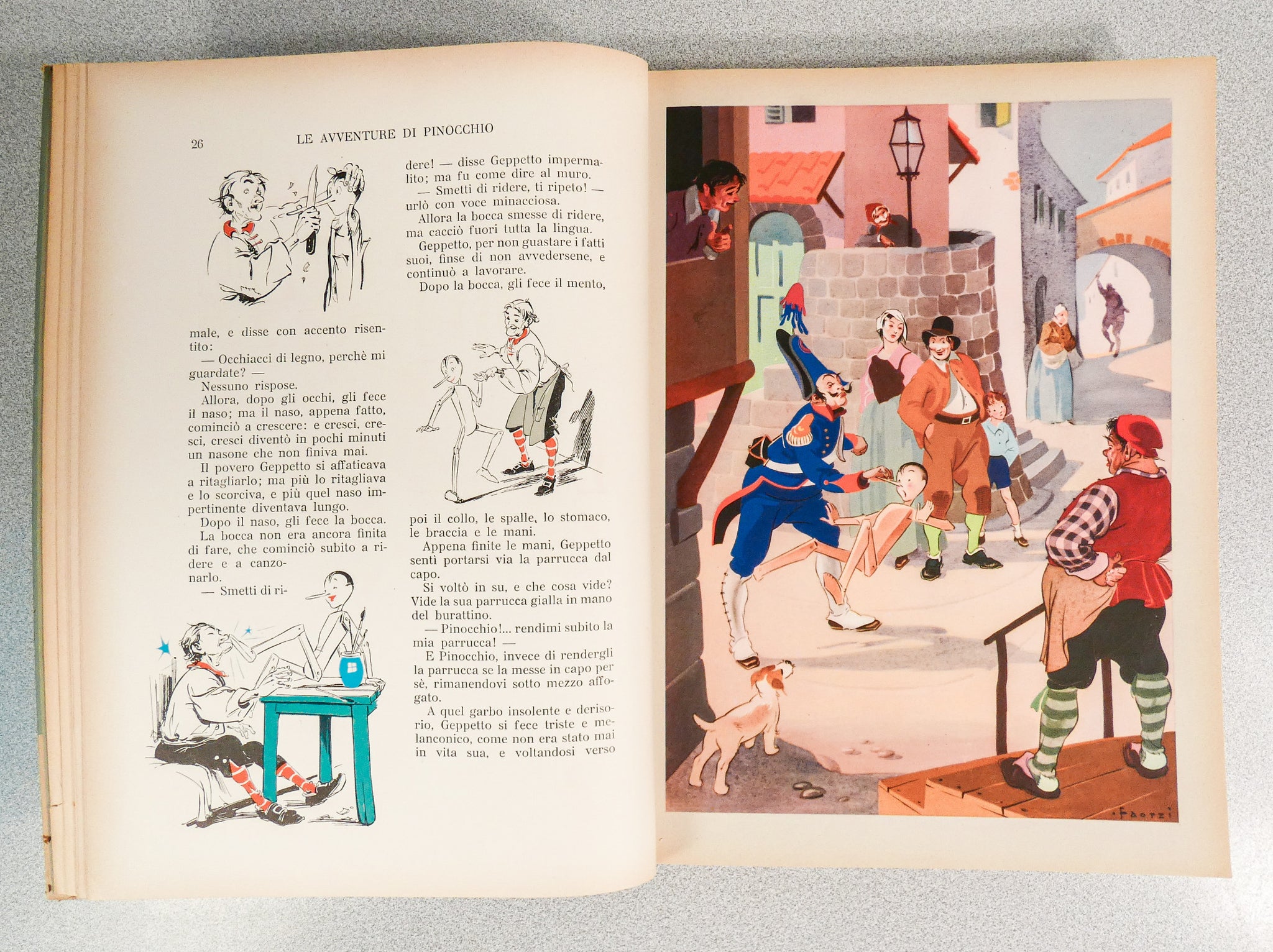 libro avventure pinocchio carlo collodi illustrato fiorenzo faorzi salani 1954