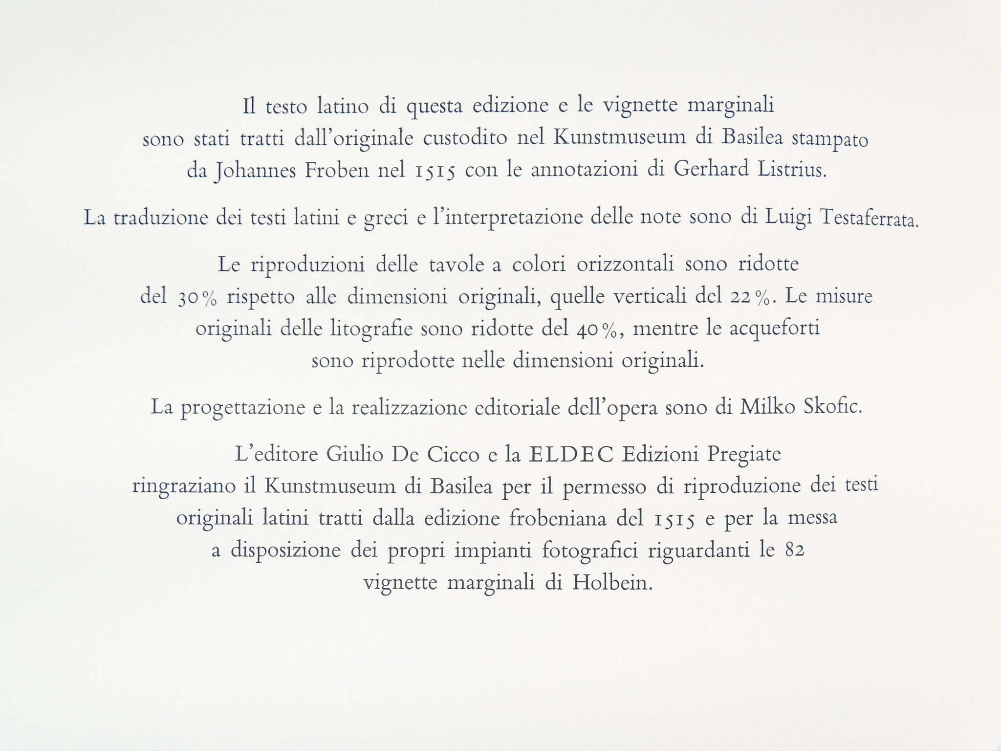 libro elogio della follia erasmo eldec 1978 tavole pietro annigoni numerata