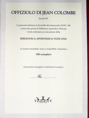 libro ore jean colombe xv sec manoscritto codice miniato libro fascimile