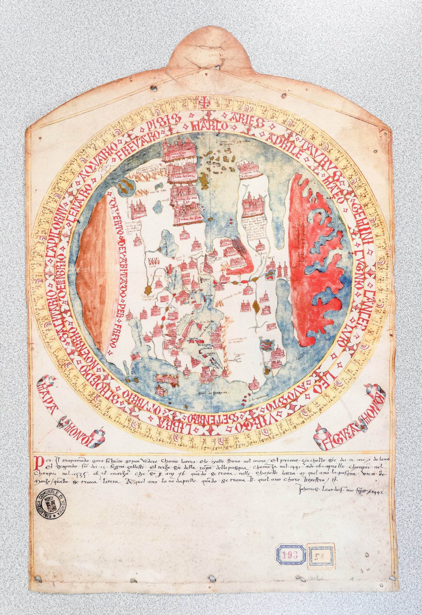 mappamondo giovanni leardo lettera prete gianni manoscritto fascimile bulino