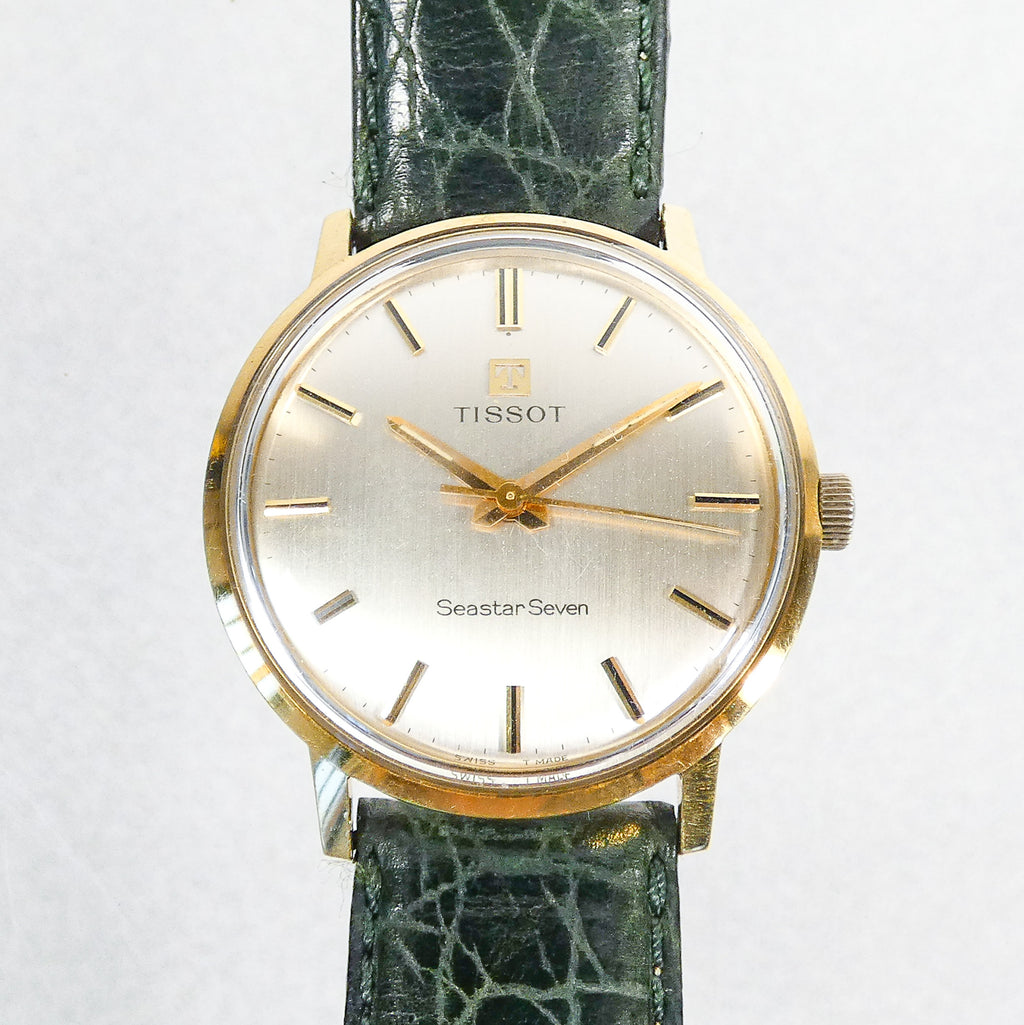 orologio tissot seastar seven cassa oro 18k 750 1960s da polso carica manuale