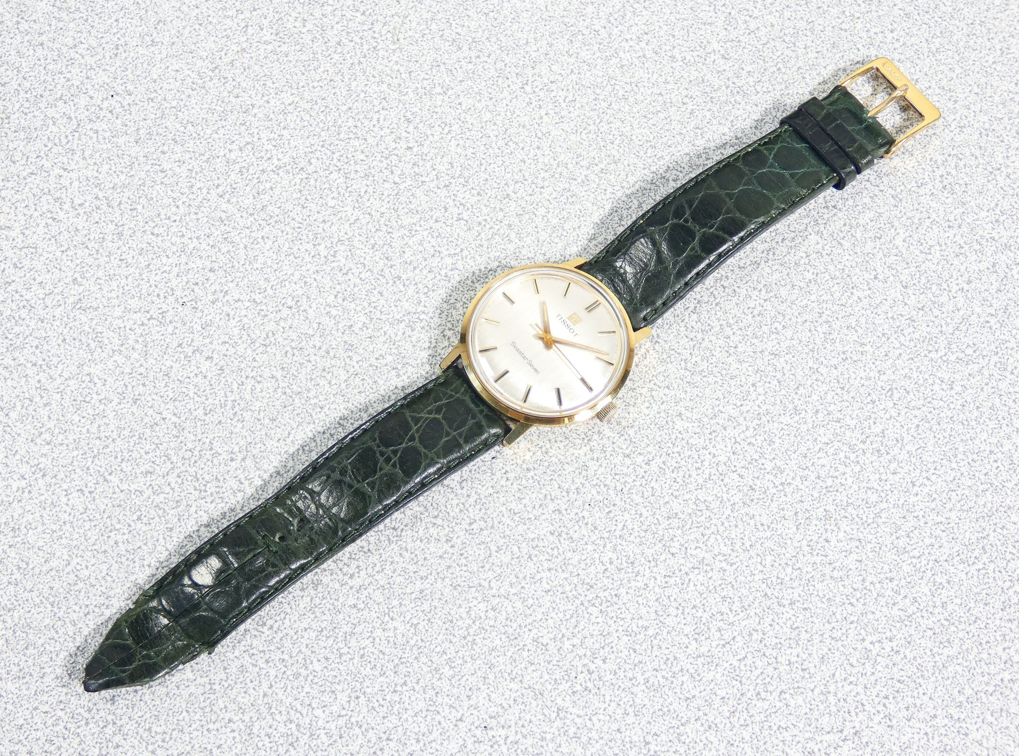 orologio tissot seastar seven cassa oro 18k 750 1960s da polso carica manuale