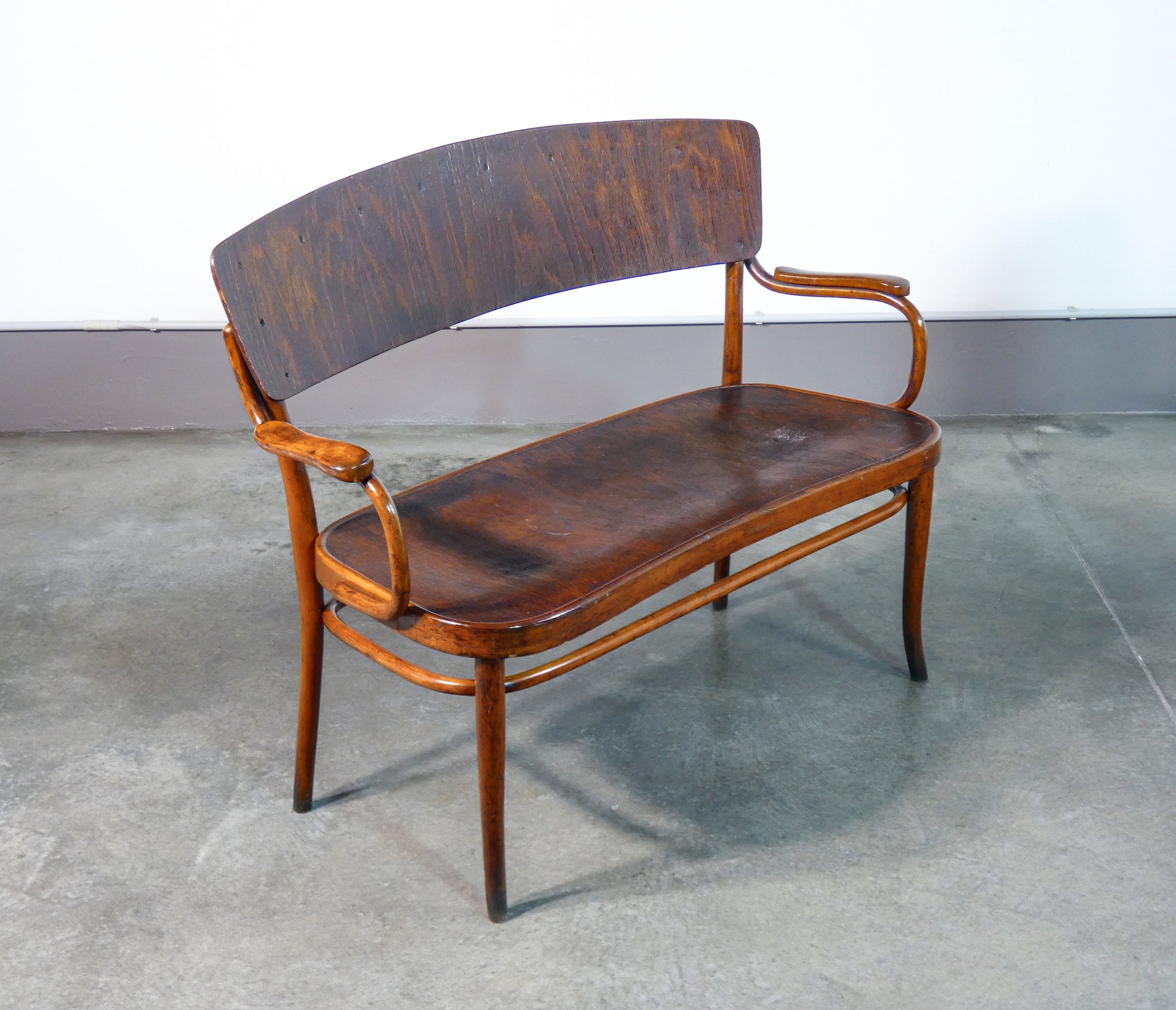 panca panchina thonet legno faggio curvato epoca fine 1800 sedia poltrona