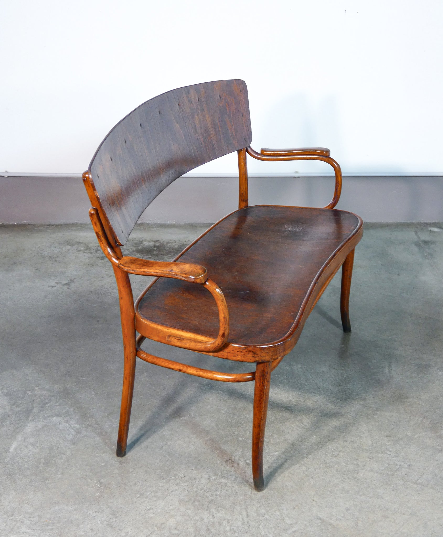 panca panchina thonet legno faggio curvato epoca fine 1800 sedia poltrona