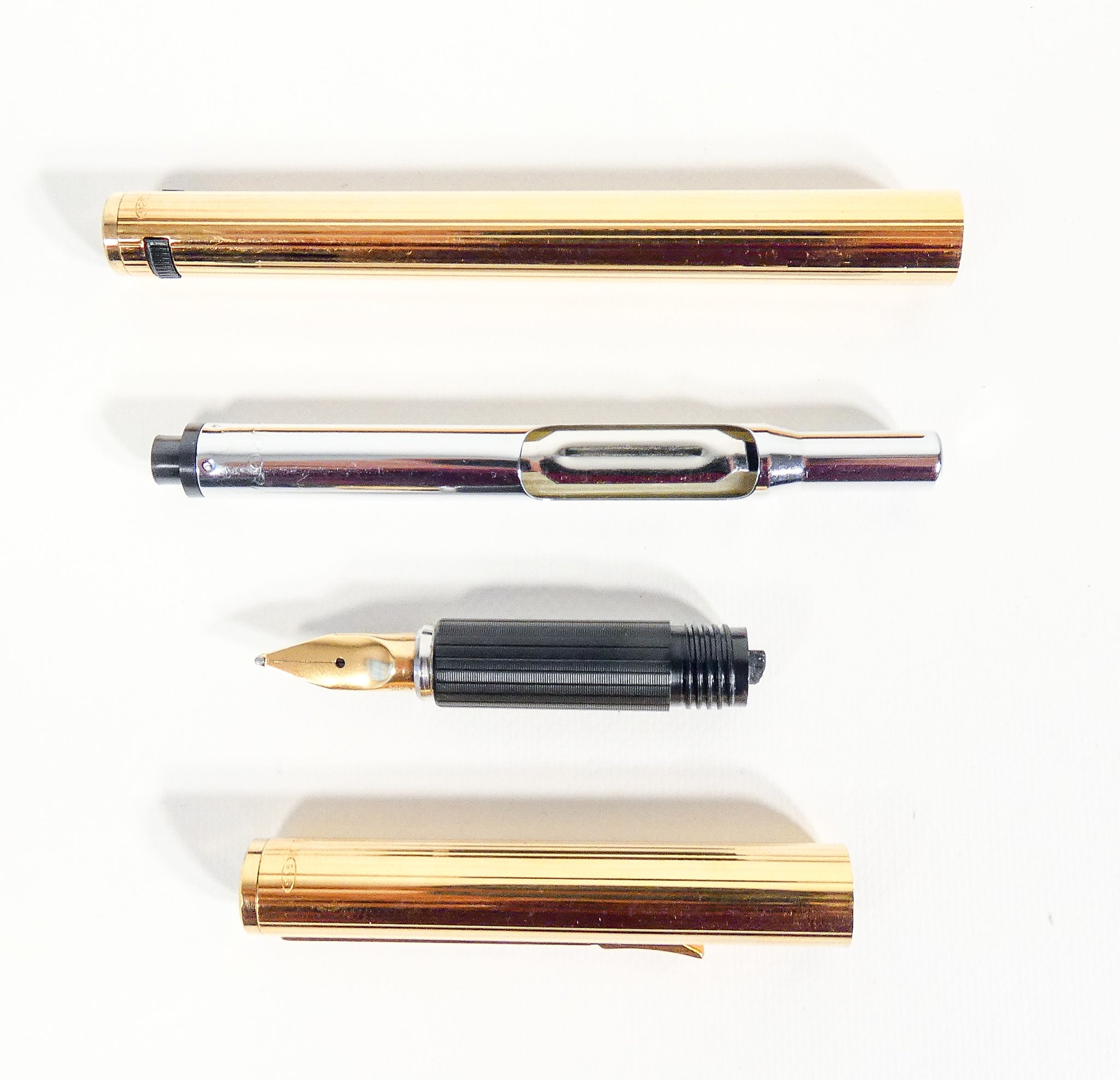 penna stilografica aurora hastil vermeil argento 925 laminato oro fountain pen