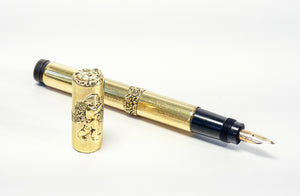 penna stilografica safety kaweco epoca 1920s laminata oro rientrante antica