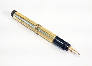 penna stilografica safety kaweco epoca 1920s laminata oro rientrante antica