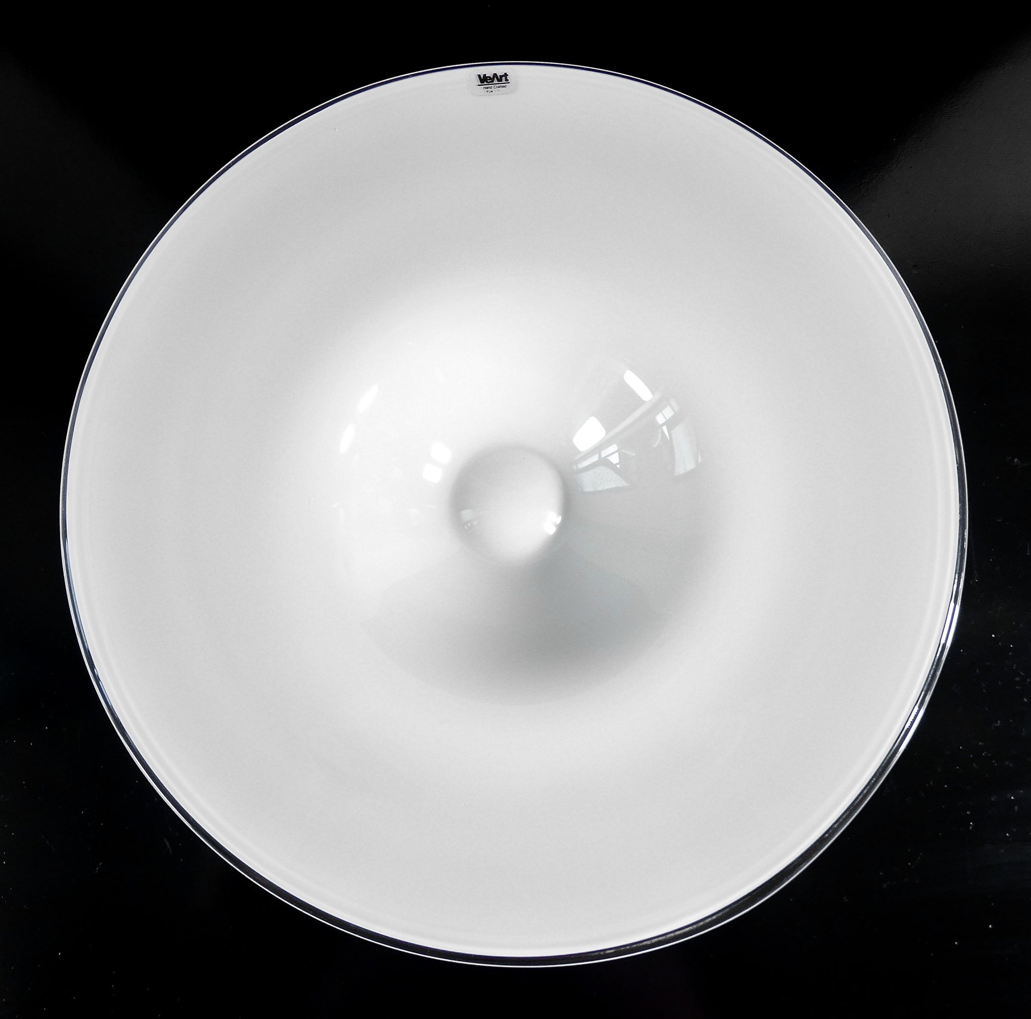 piatto centrotavola design veart murano vetro soffiato bianco vaso artemide